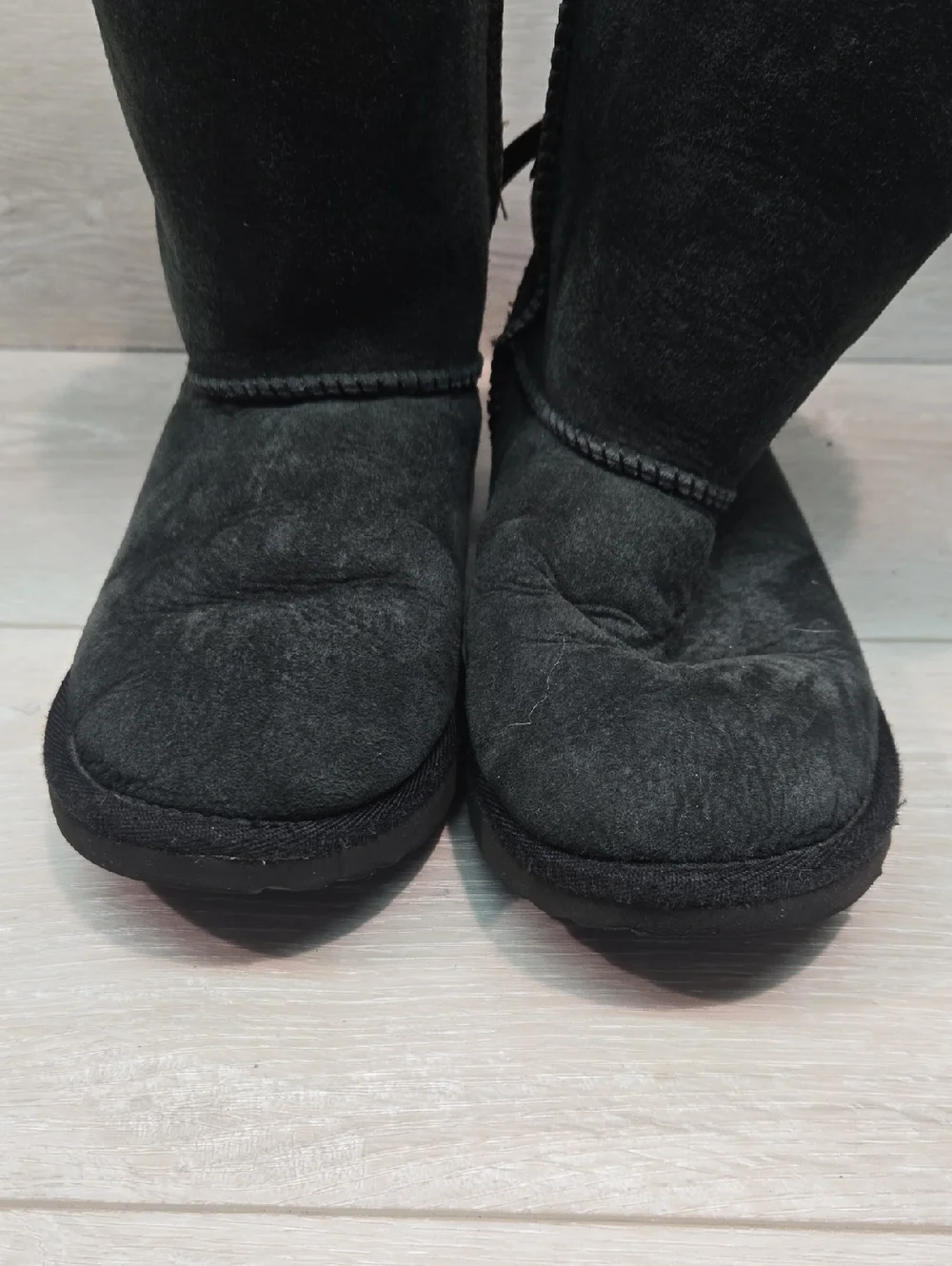 Ugg Australia Big Girl Black Shearling Lined Suede Winter Boots Shoes Sz 3